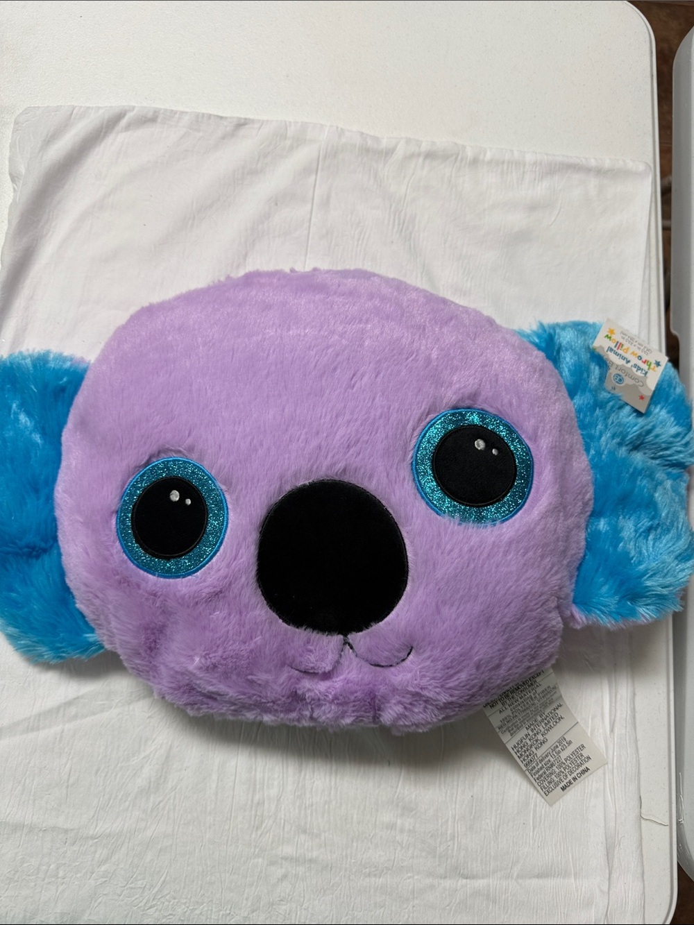 Comfort Bay Bright Blue Furry Kids' Animal Throw Pillow